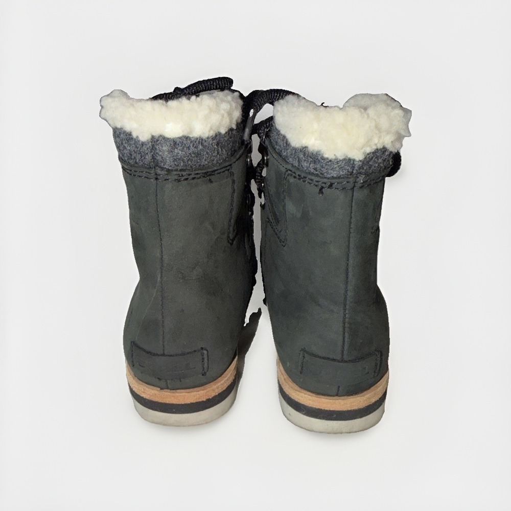Sorel Sneakchic Alpine Boots Shearling Ankle Size 7.5 Grey Lace Up Booties - Picture 5 of 9